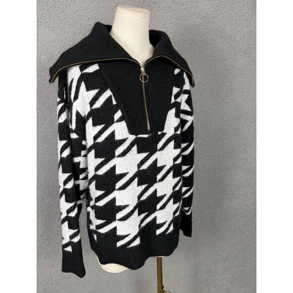 I.n.c. International Concepts Women's Houndstooth Quarter-Zip Sweater Small NWTs - Picture 3 of 8
